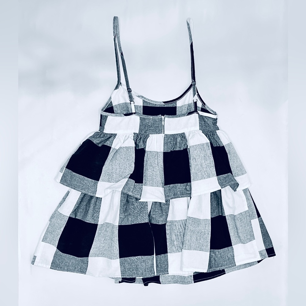 Urban Renewal Remnants Blown Out Gingham Tiered Mini Dress - XS - Picture 7 of 13